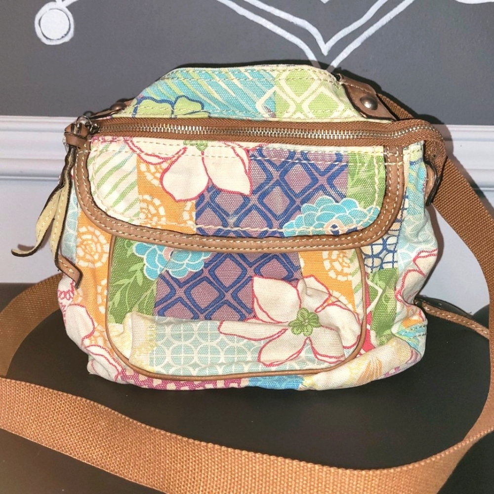 Fossil Crossbody Canvas Boho Bag